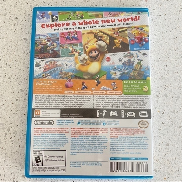 SUPER Mario 3D World (Wii U game, 2013) Brand New & Sealed - Picture 2 of 3